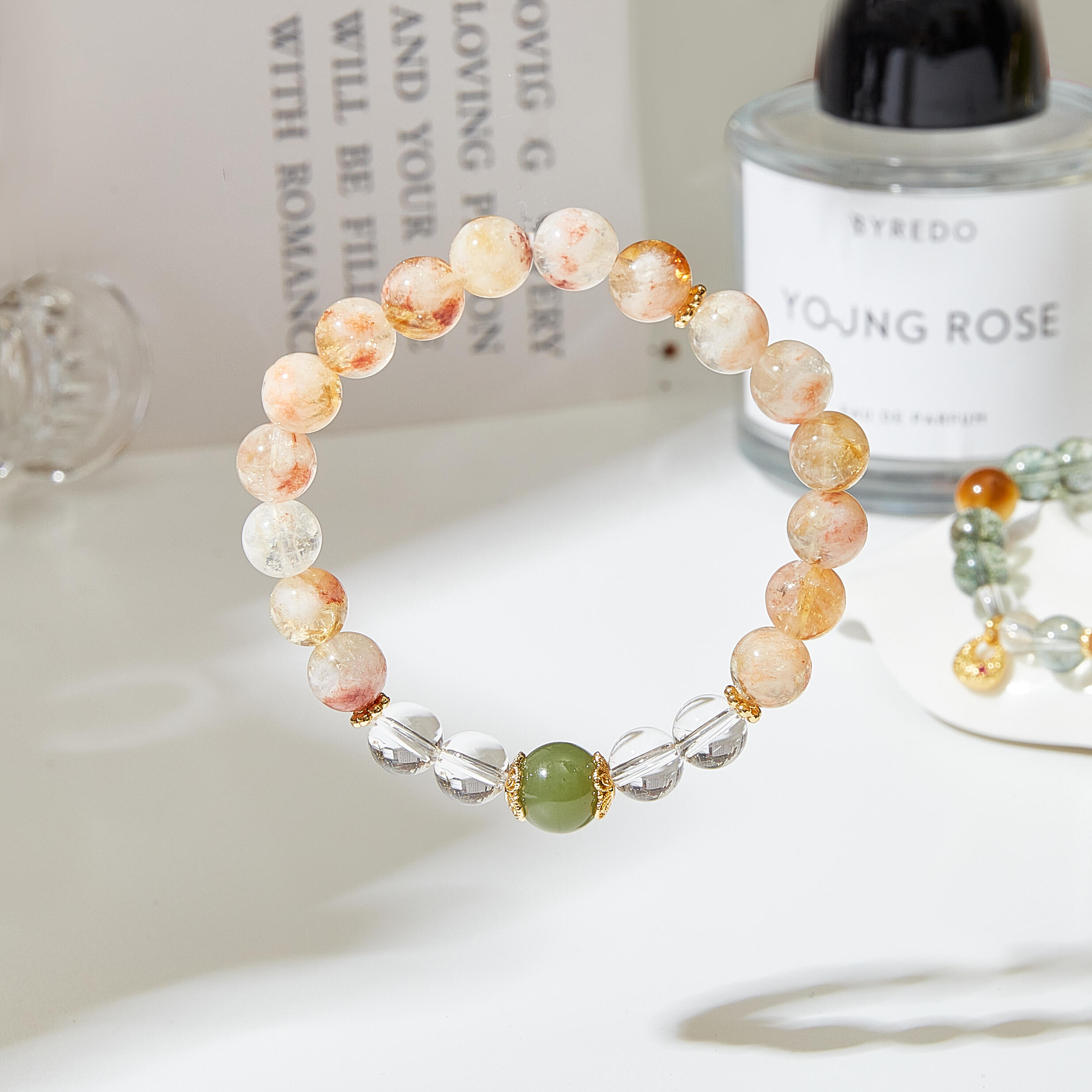 New Chinese-Style Green Phantom Beaded Bracelet